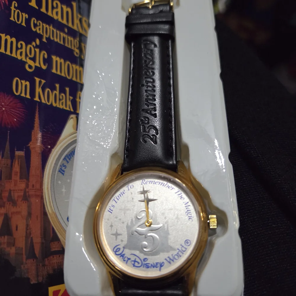Vintage Walt Disney World 25th Anniversary watch, manufactured by Eastman Kodak.